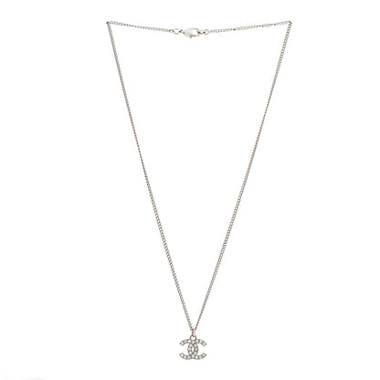 Chanel Crystal Timeless CC Necklace Silver 3 of 7