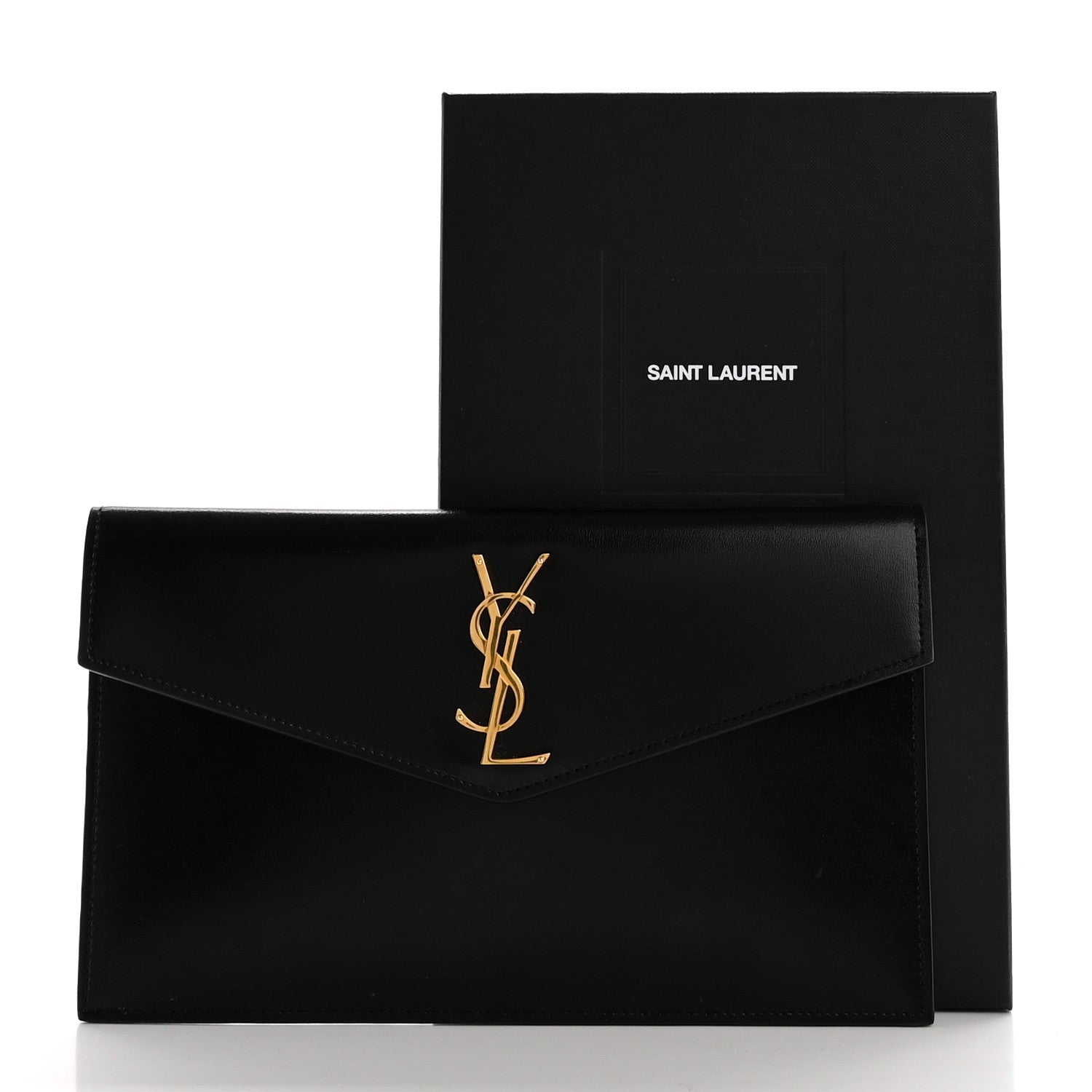 Saint Laurent Smooth Shiny Calfskin Uptown Pouch Black 8 of 8