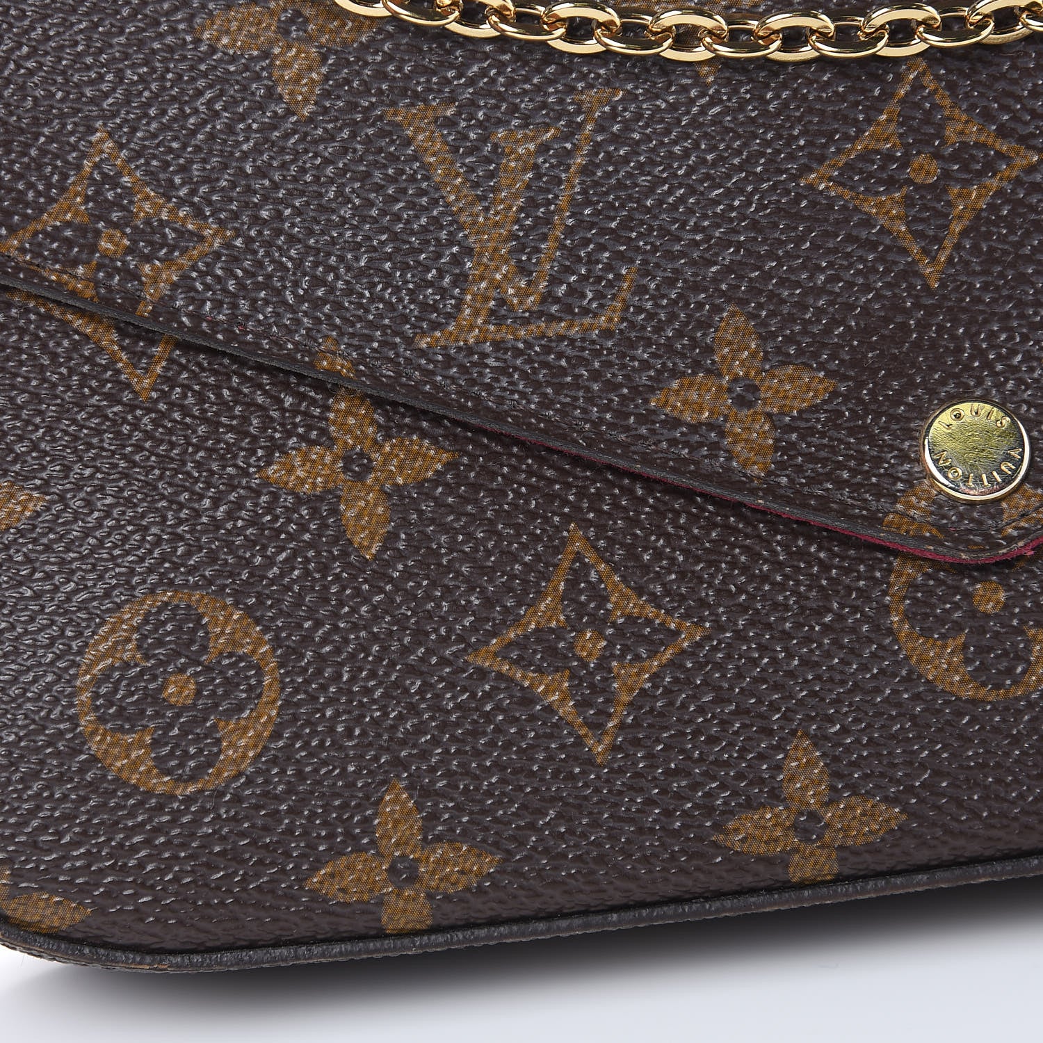 Louis Vuitton Monogram Pochette Felicie Chain Wallet Fuchsia 11 of 18