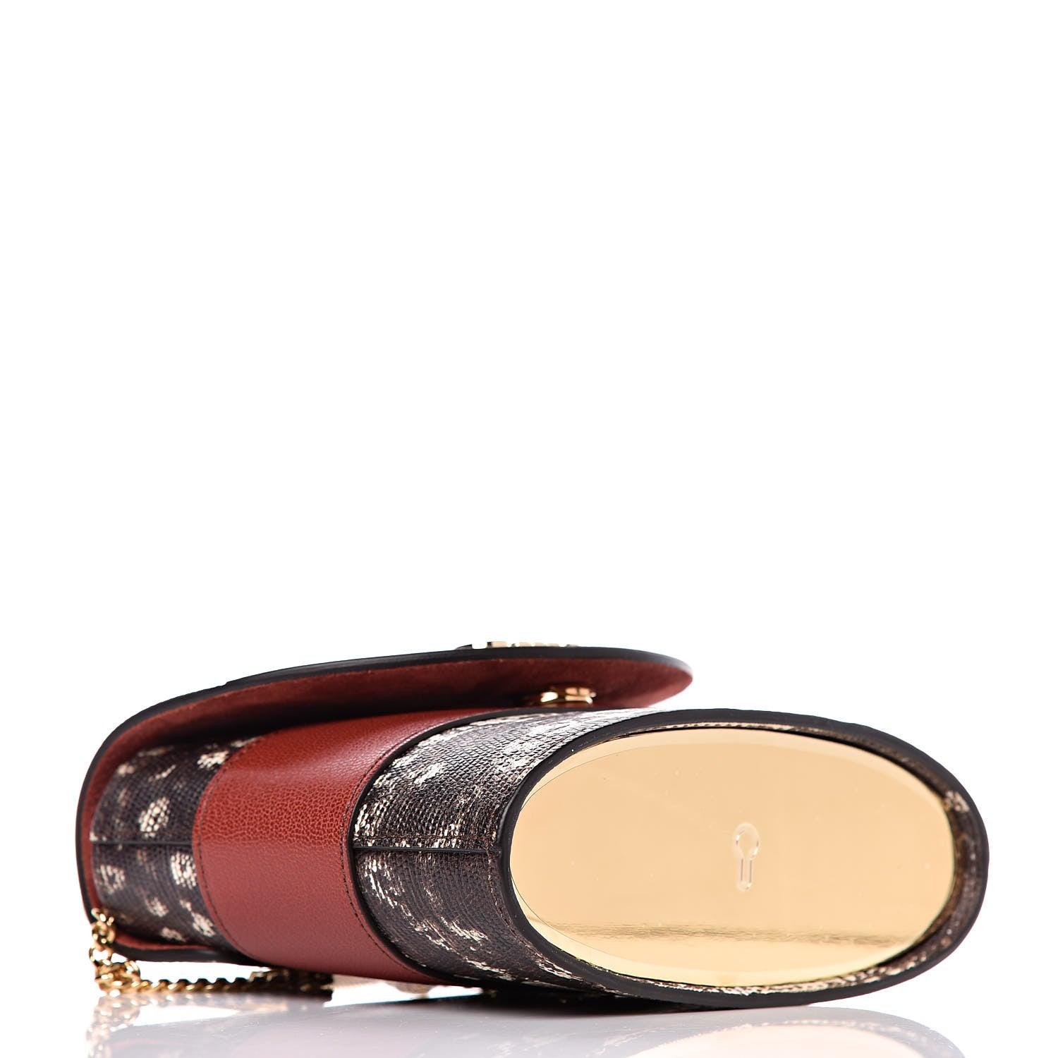 Chloe Calfskin Lizard Embossed Small Aby Lock Sepia Brown 4 of 6