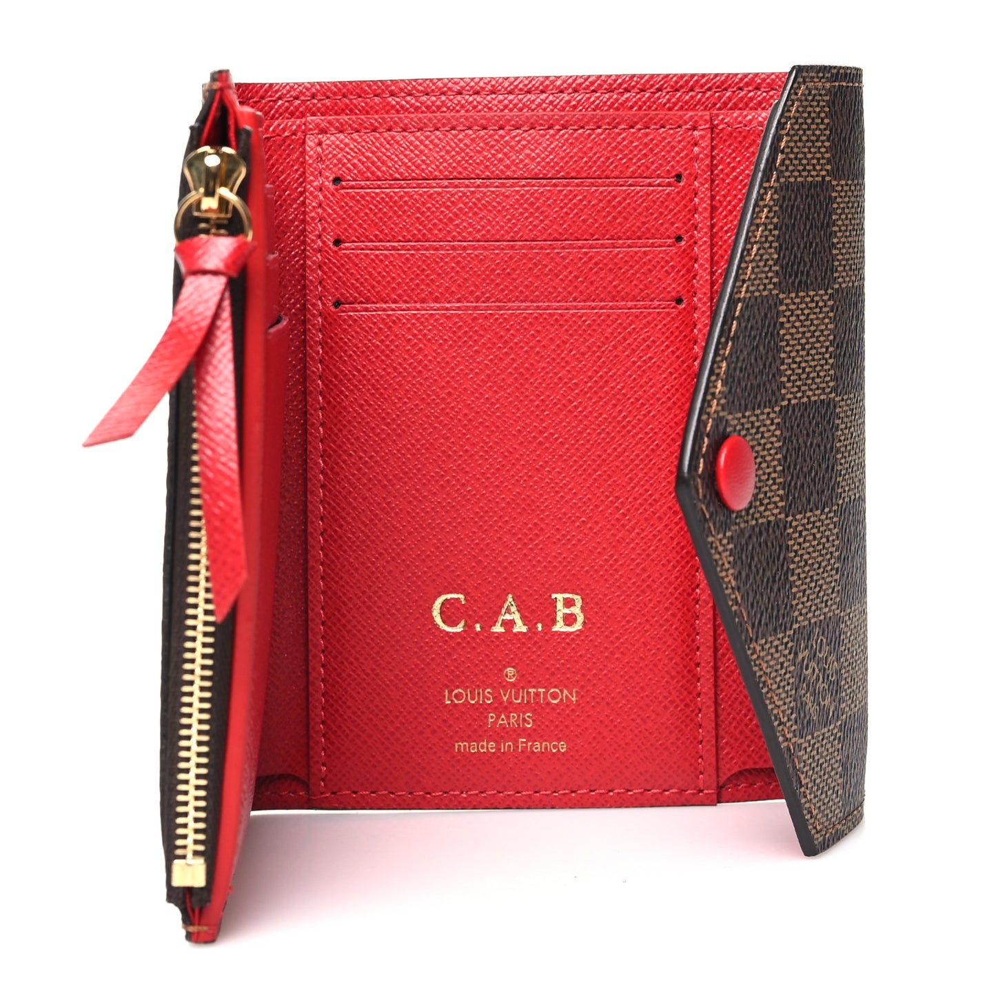 Damier Ebene Victorine Wallet Red