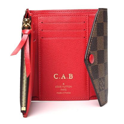 Louis Vuitton Damier Ebene Victorine Wallet Red 5 of 9