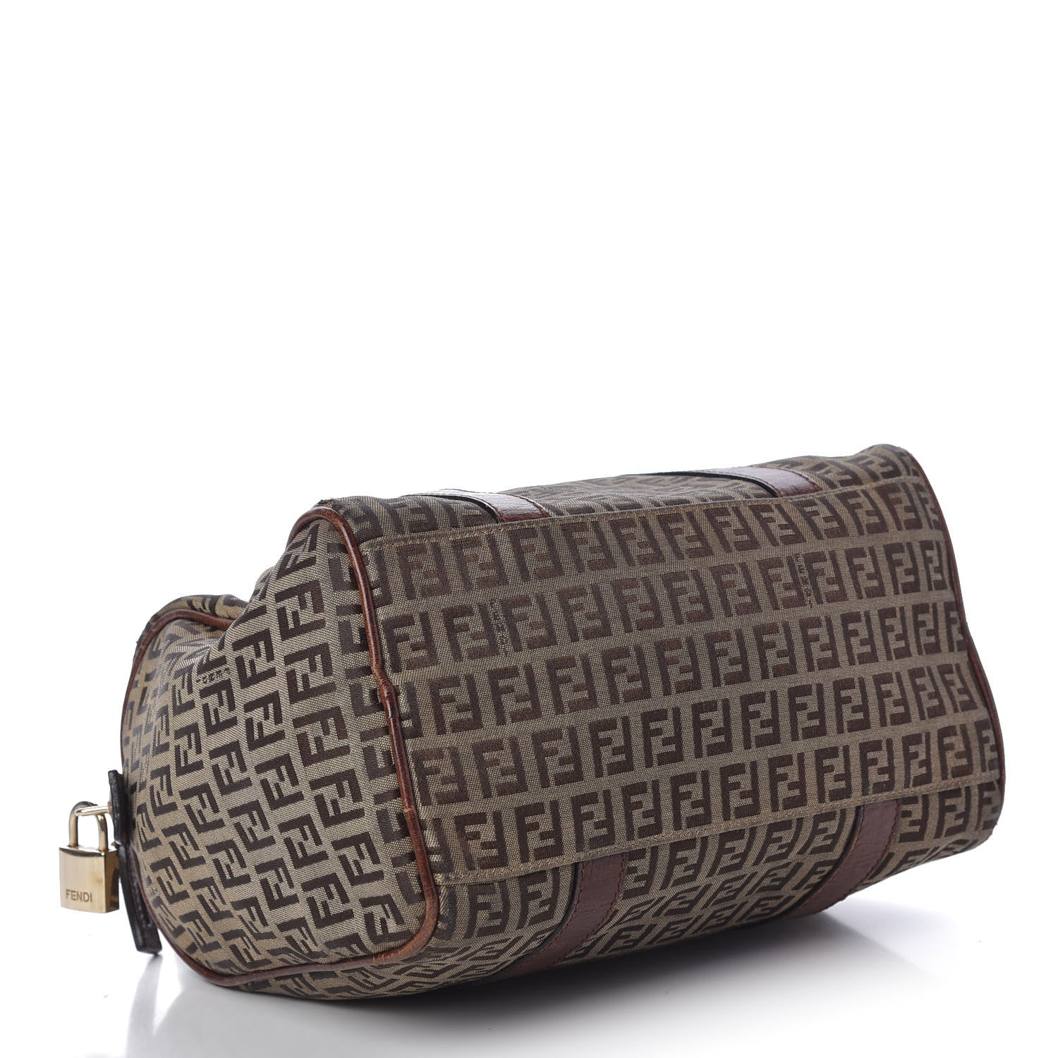 Fendi Zucchino Vitello Small Boston Mogano Panna Bruciato 4 of 11