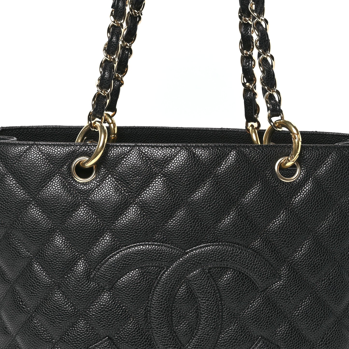 Caviar Quilted Grand Shopping Tote GST Black