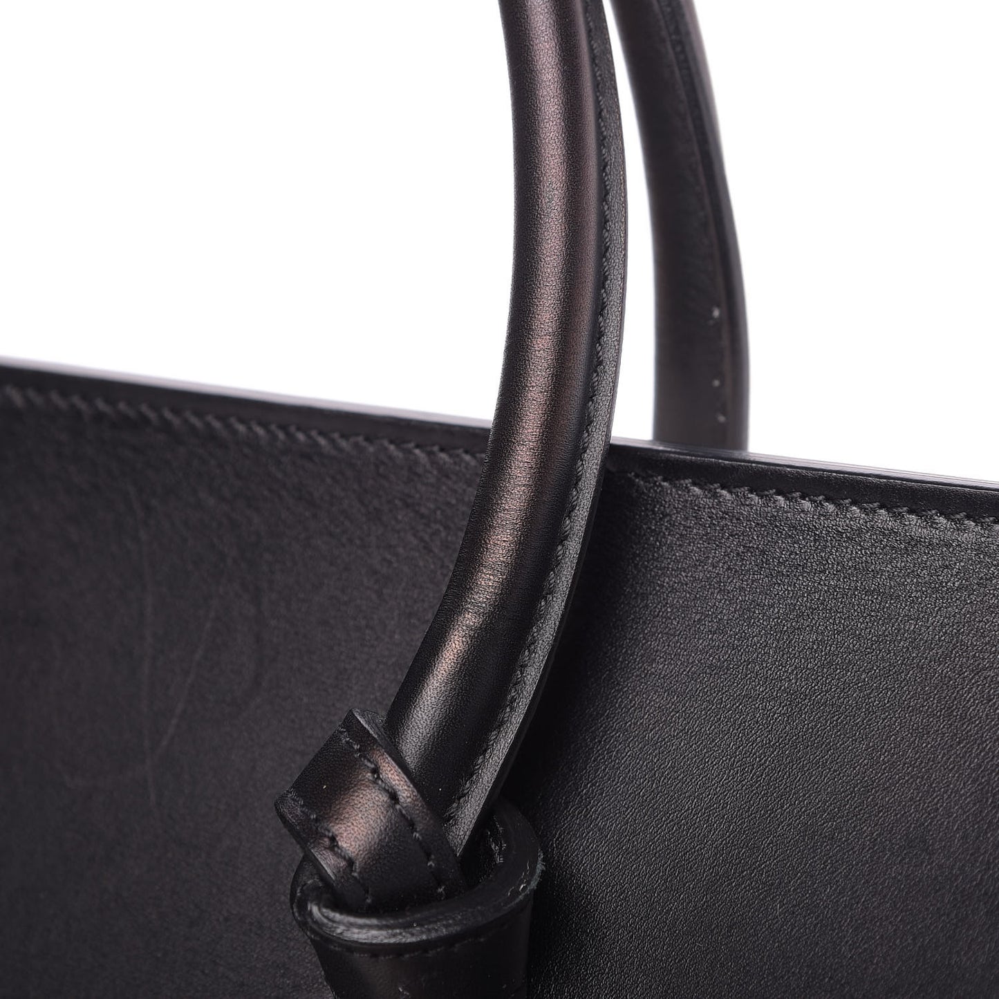Elephant Calfskin Bi-Color Medium Tie Knot Tote White Black
