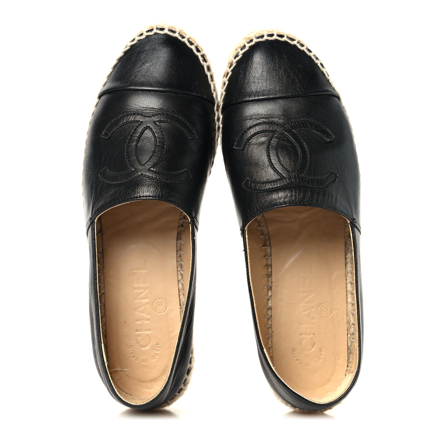 Chanel Lambskin CC Espadrilles 36 Black 2 of 11
