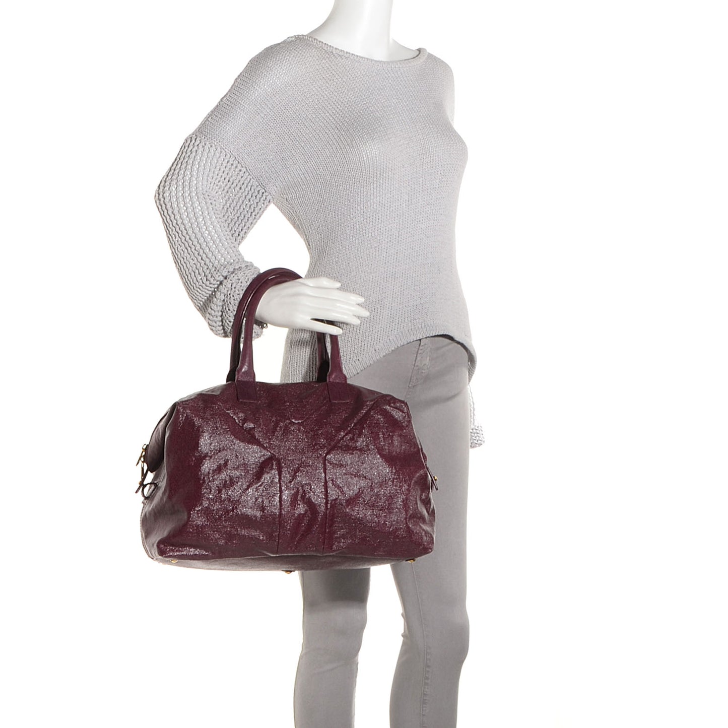 Coated Linen Medium Easy Sac Burgundy