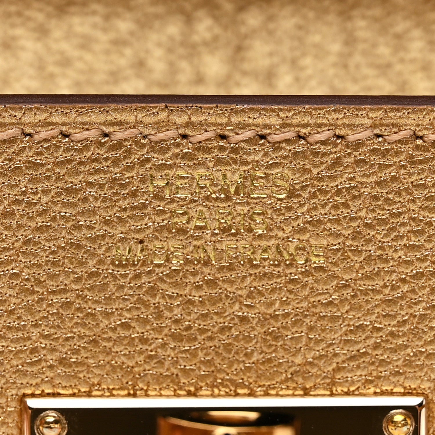 Hermes Metallic Chevre Chamkilight Kelly Wallet To Go Dore 6 of 11