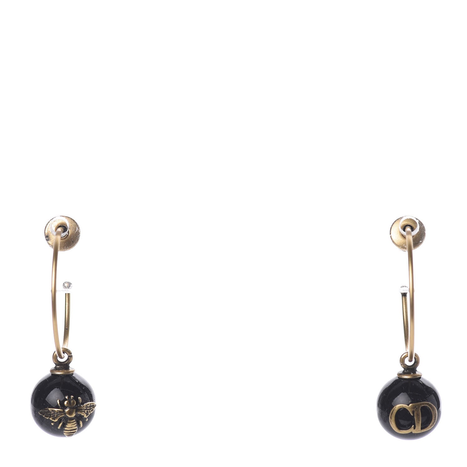 Christian Dior Mise En Dior Tribal Hoop Earrings Black 1 of 3