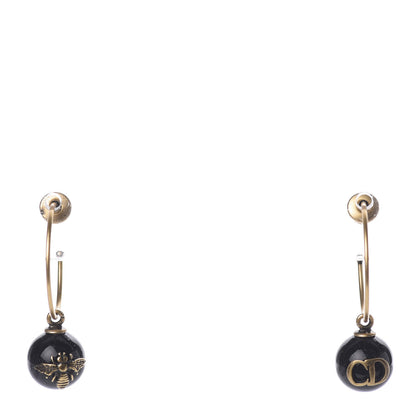 Christian Dior Mise En Dior Tribal Hoop Earrings Black 1 of 3