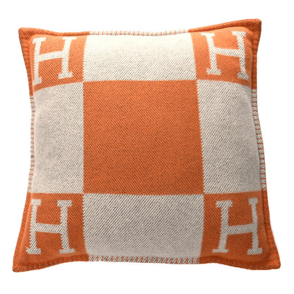 Hermes Wool Cashmere Avalon Pillow PM Ecru Potiron 1 of 3