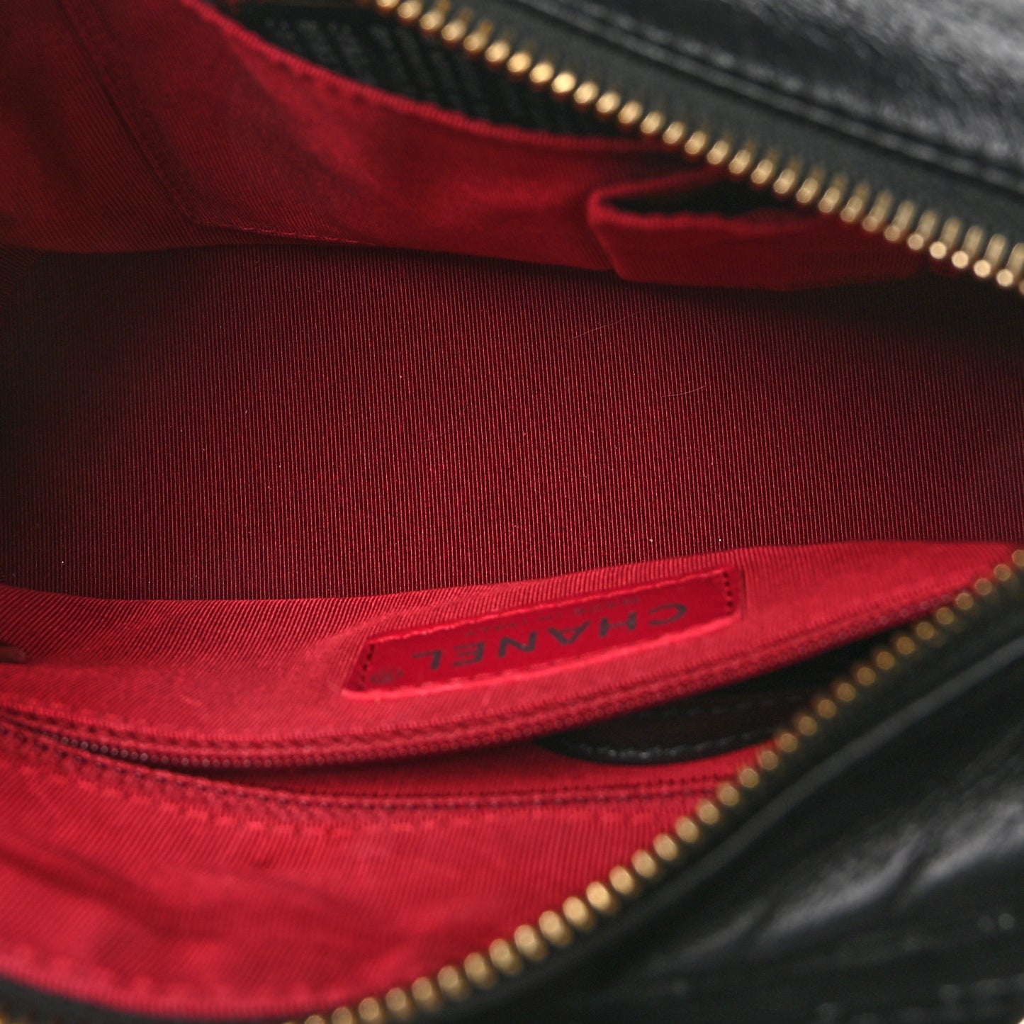 Aged Calfskin Chevron Quilted Small Gabrielle Hobo Black
