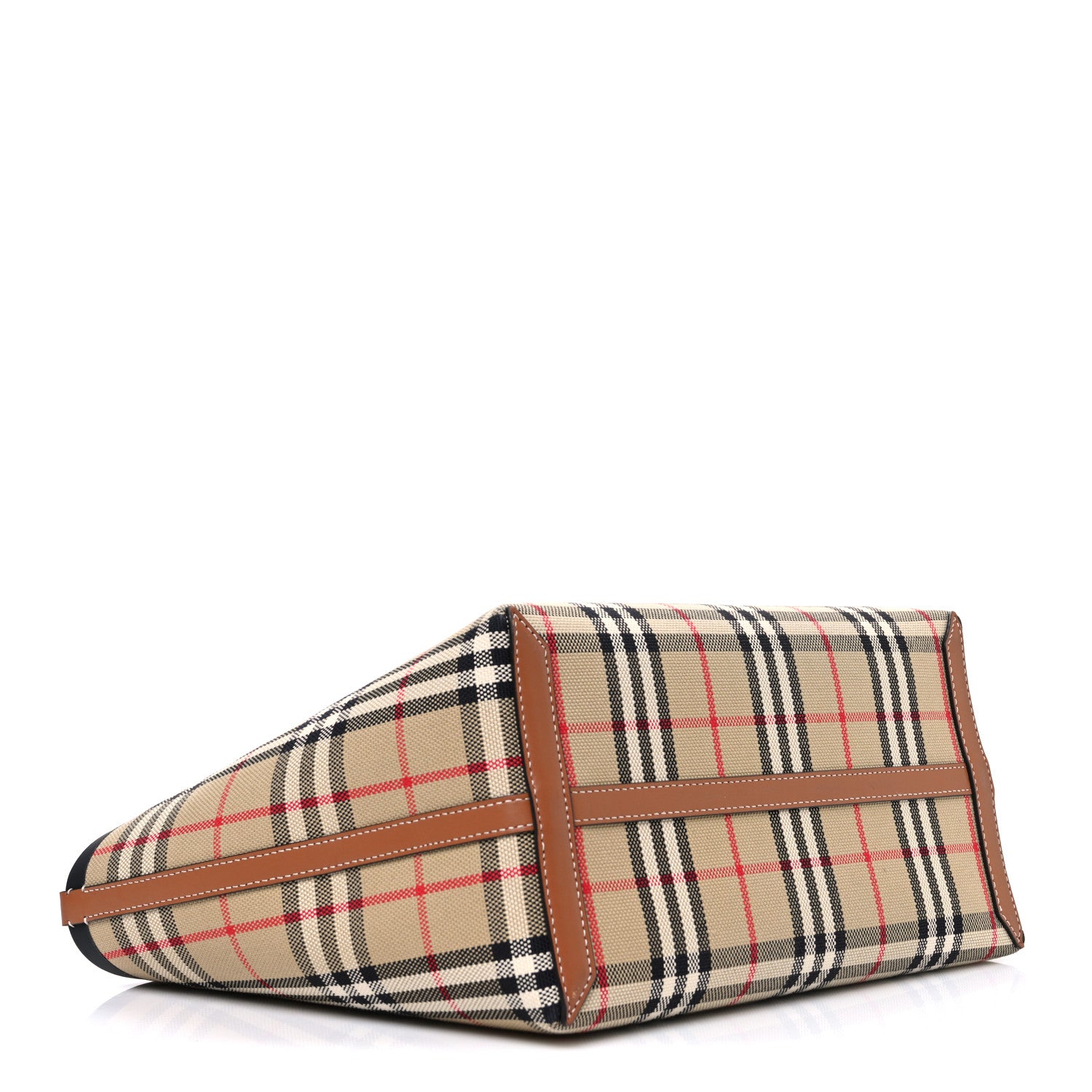 Burberry Cotton Vintage Check Medium London Tote Bag Briar Brown Black 5 of 11