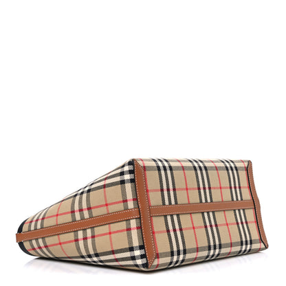 Burberry Cotton Vintage Check Medium London Tote Bag Briar Brown Black 5 of 11