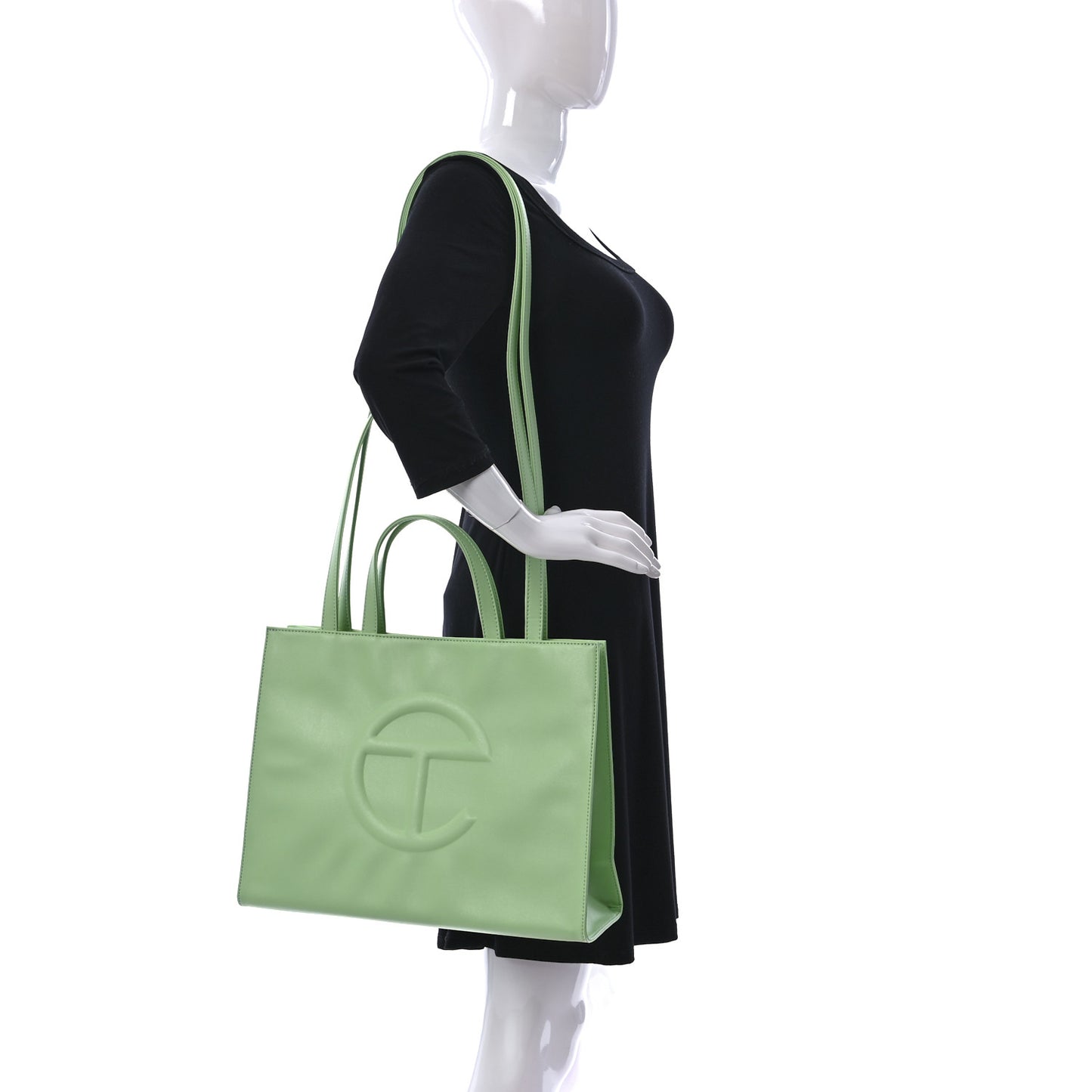 Vegan Leather Medium Shopping Bag Double Mint