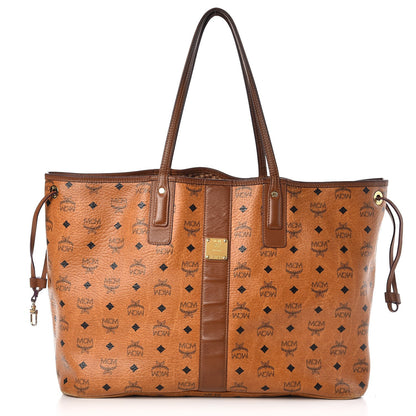 MCM Visetos Liz Reversible Shopper Tote Cognac 1 of 26