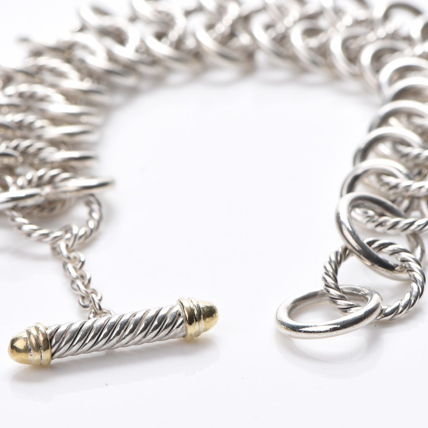 Sterling Silver 18K Yellow Gold Atlas Chainmail Link Bracelet