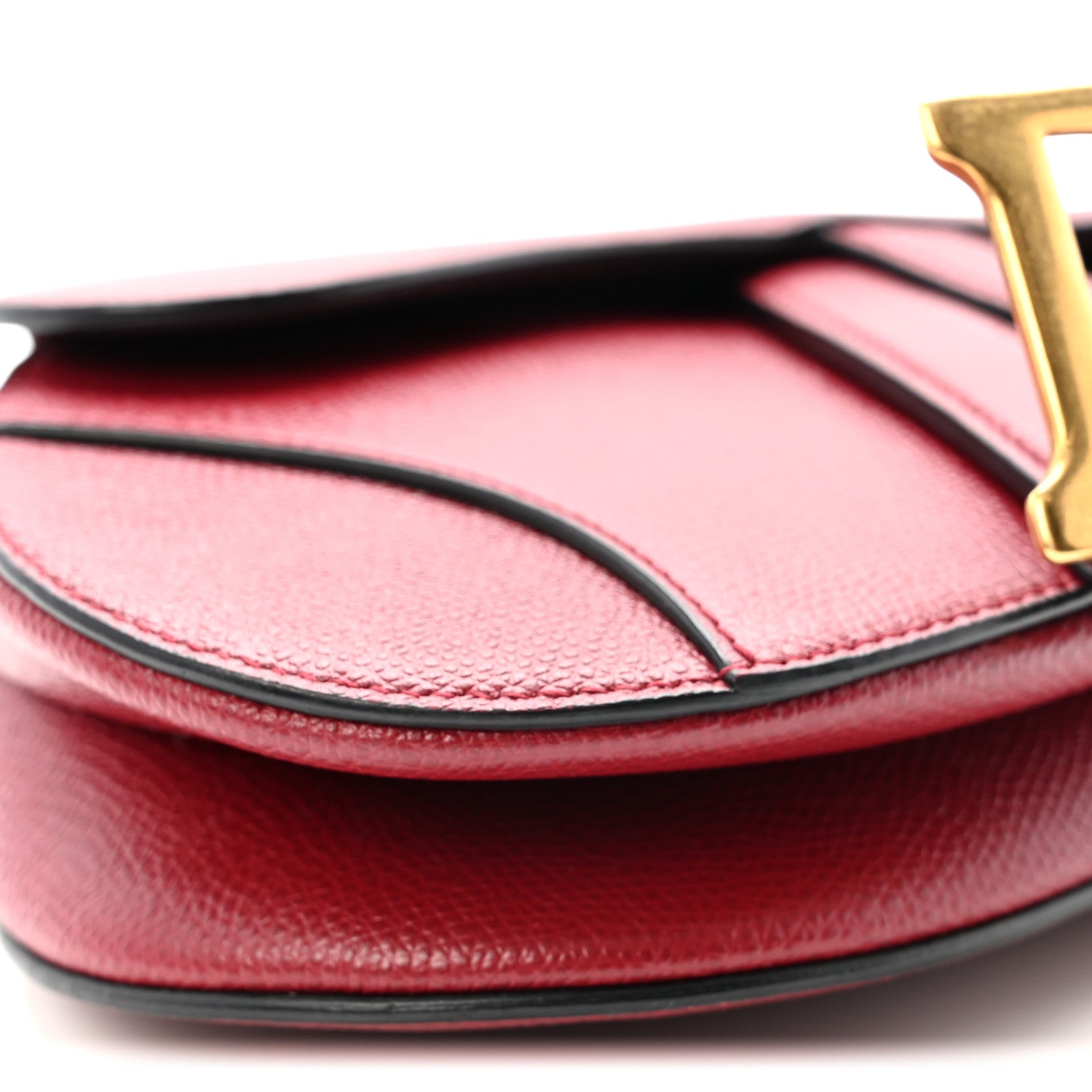 Christian Dior Grained Calfskin Mini Saddle Bag Red 9 of 11