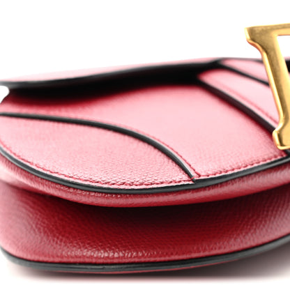 Christian Dior Grained Calfskin Mini Saddle Bag Red 9 of 11