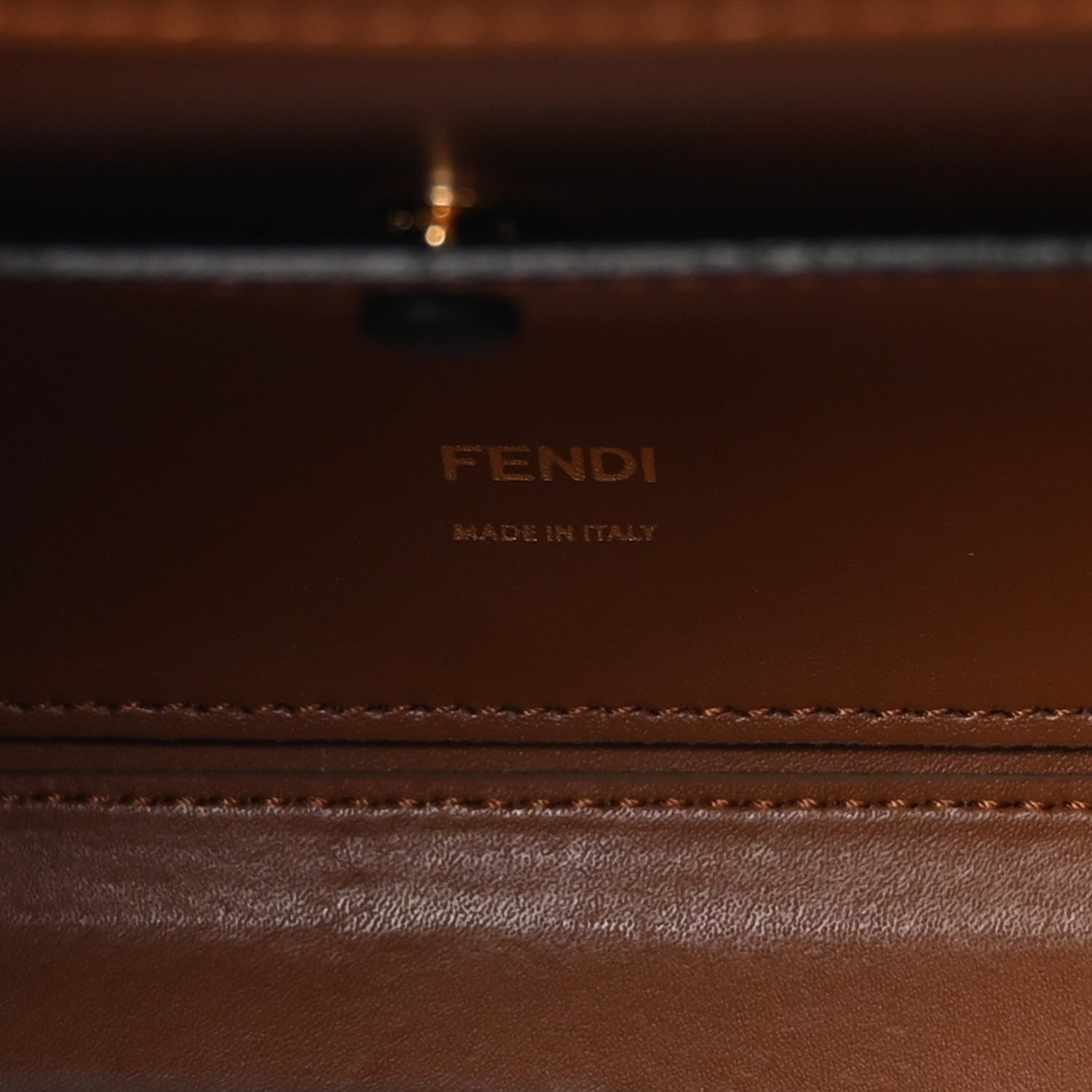 Fendi Vitello Liberty Plexiglass Stamp Patch Perforated Small Runaway Shopper Tote Black 6 of 9