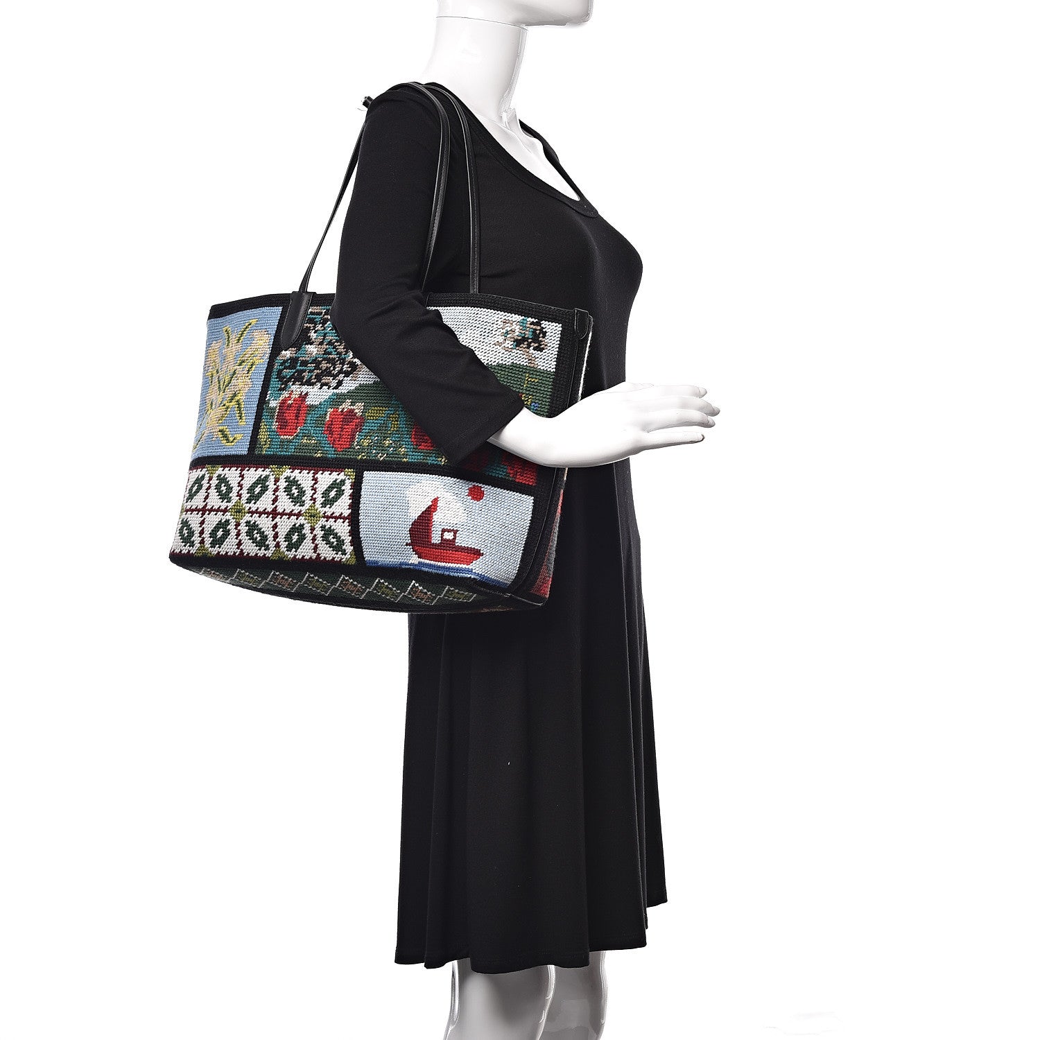 Alexander McQueen Tapestry Patchwork Small Shopper Tote Multicolor 2 of 12