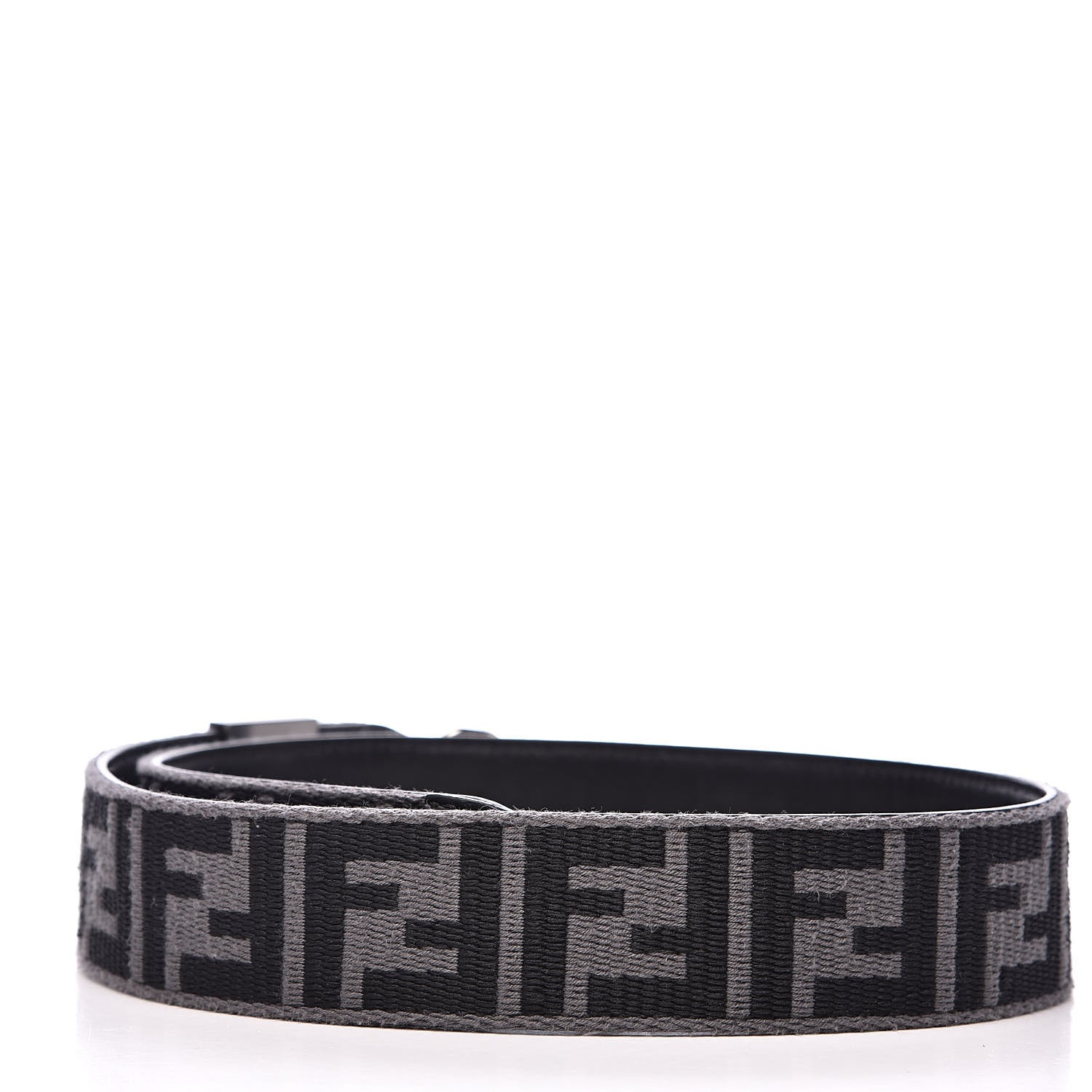 Fendi Fabric Calfskin FF Strap You Grey Black 2 of 6