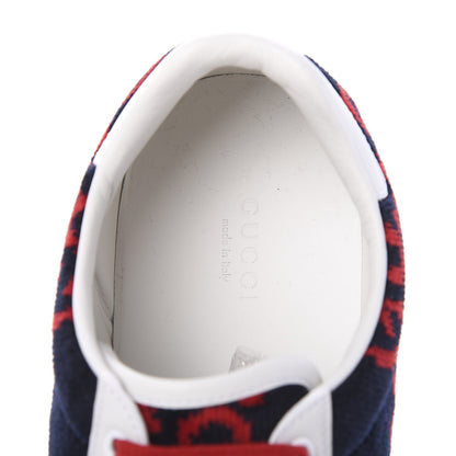 Gucci Terry Cloth GG Monogram Web Womens Ace Sneakers 40 Blue Red 7 of 8