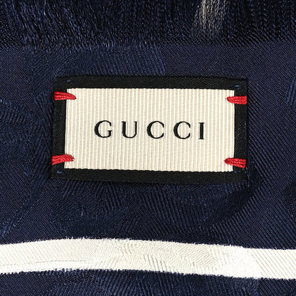 Gucci Modal Silk Blooms Shawl Scarf Navy 3 of 3