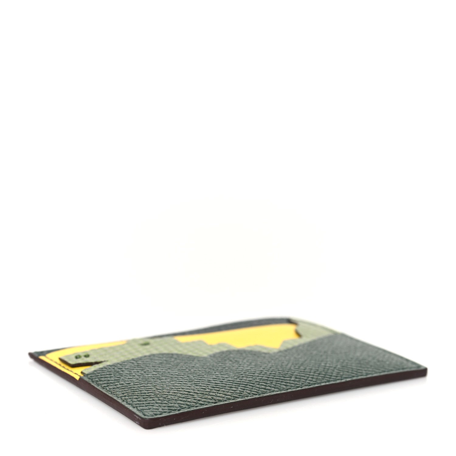 Hermes Epsom Evercolor Lizard Chevre Mysore Histoire Naturelle Card Holder Vert Cypress Lime Vert Anis 4 of 8
