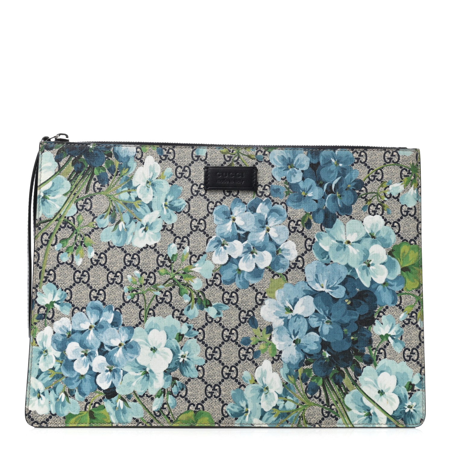 Gucci GG Supreme Monogram Blooms Medium Documents Holder Beige Blue Black 1 of 8