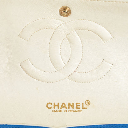 Chanel Caviar Quilted Medium Double Flap Blue 6 of 8