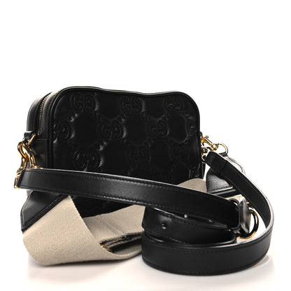 Gucci Calfskin GG Matelasse Shoulder Bag Black Natural 3 of 10