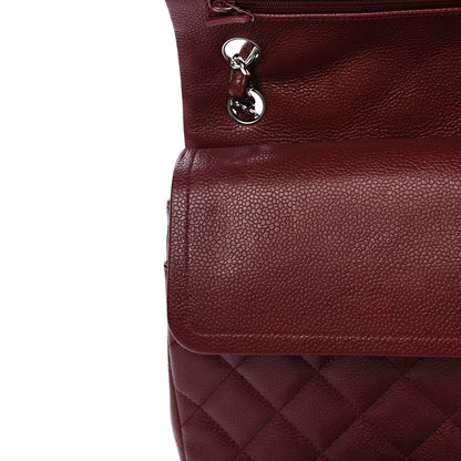Chanel Caviar Quilted Jumbo Double Flap Dark Red 10 of 17