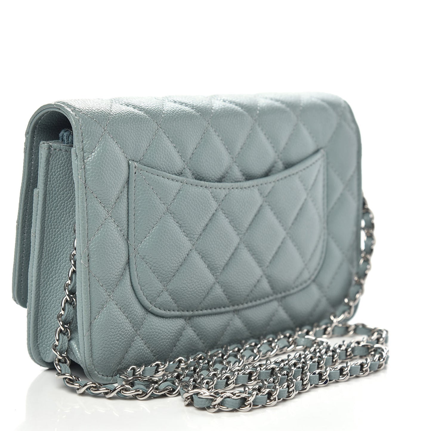 Caviar Quilted Wallet On Chain WOC Blue