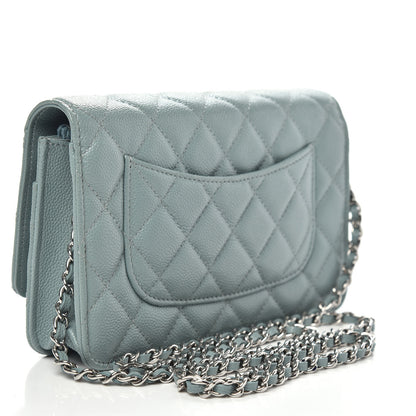 Chanel Caviar Quilted Wallet On Chain WOC Blue 3 of 11