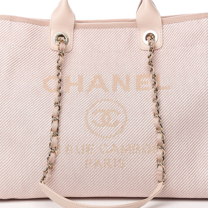 Chanel Mixed Fibers Calfskin Medium Deauville Tote Beige 9 of 10