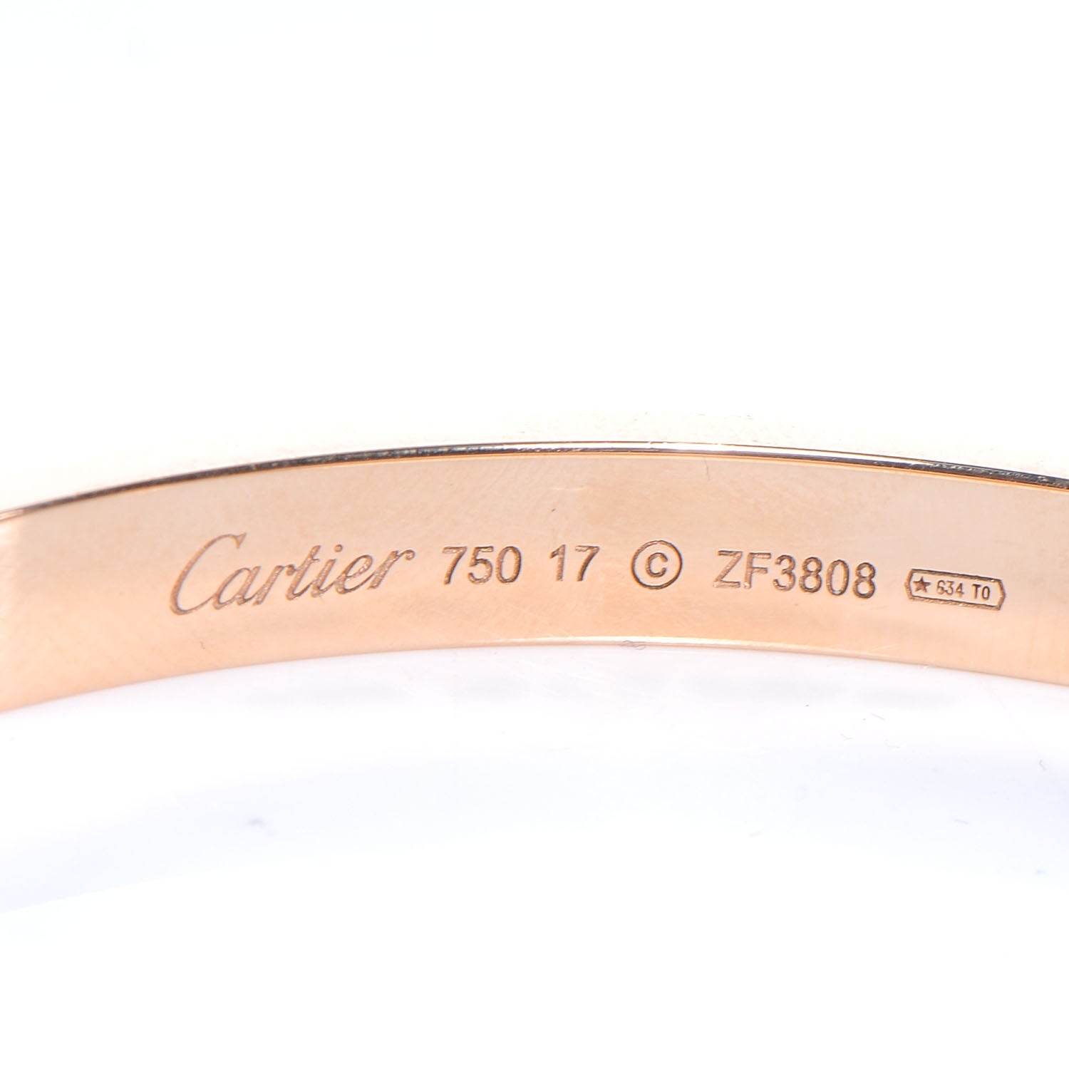 Cartier 18k Pink Gold Love Bracelet Size 17 4 of 5