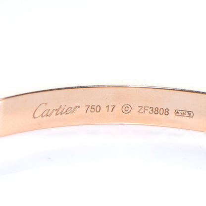 Cartier 18k Pink Gold Love Bracelet Size 17 4 of 5