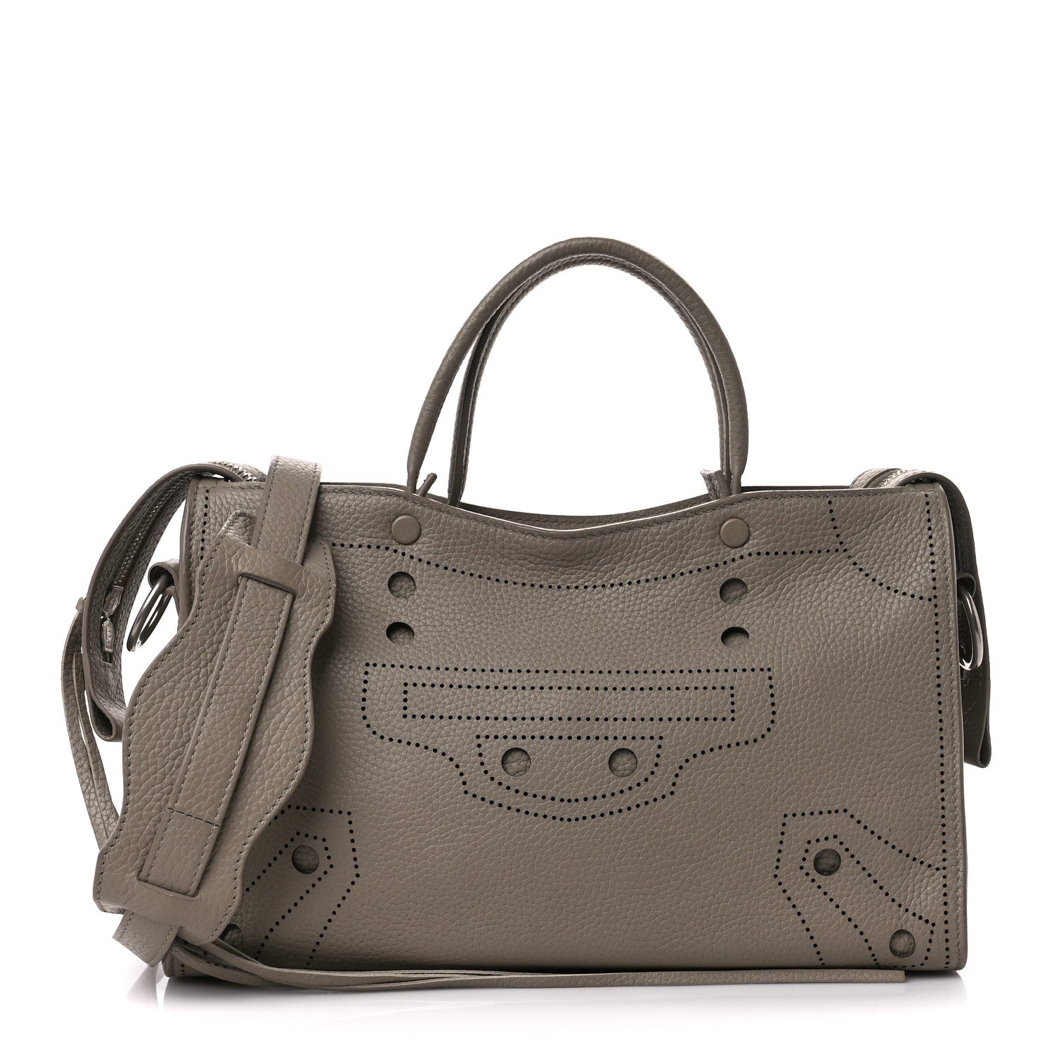 Balenciaga Veau Grana Perforated Blackout Hardware S City Gris Cendre 3 of 11