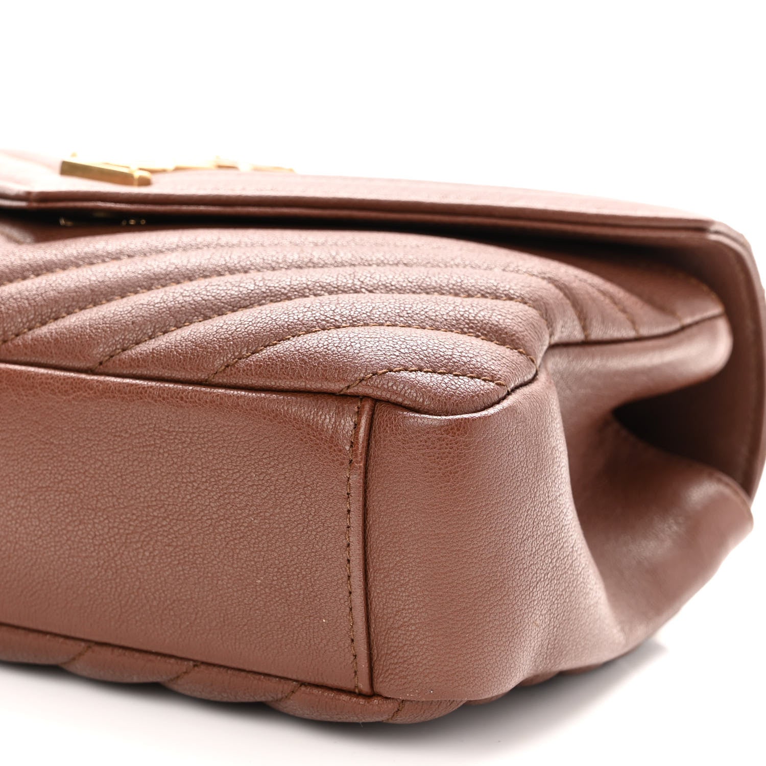 Saint Laurent Sheepskin Matelasse Chevron Monogram Medium College Bag Brick 10 of 10