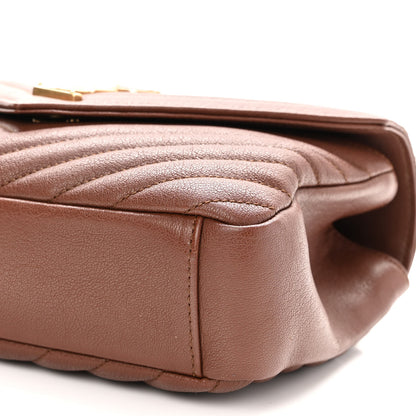 Saint Laurent Sheepskin Matelasse Chevron Monogram Medium College Bag Brick 10 of 10