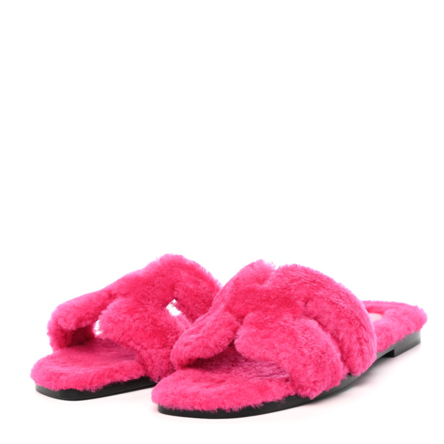 Hermes Woolskin Oran Sandals 38 Rose Fuchsia 3 of 7
