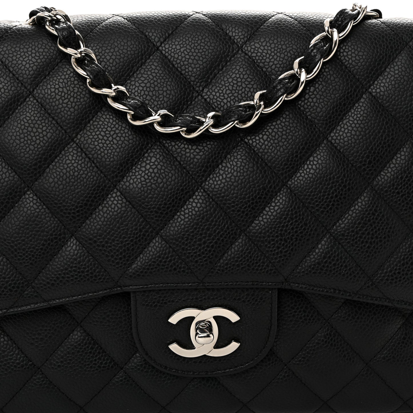 Caviar Quilted Jumbo Single Flap Black