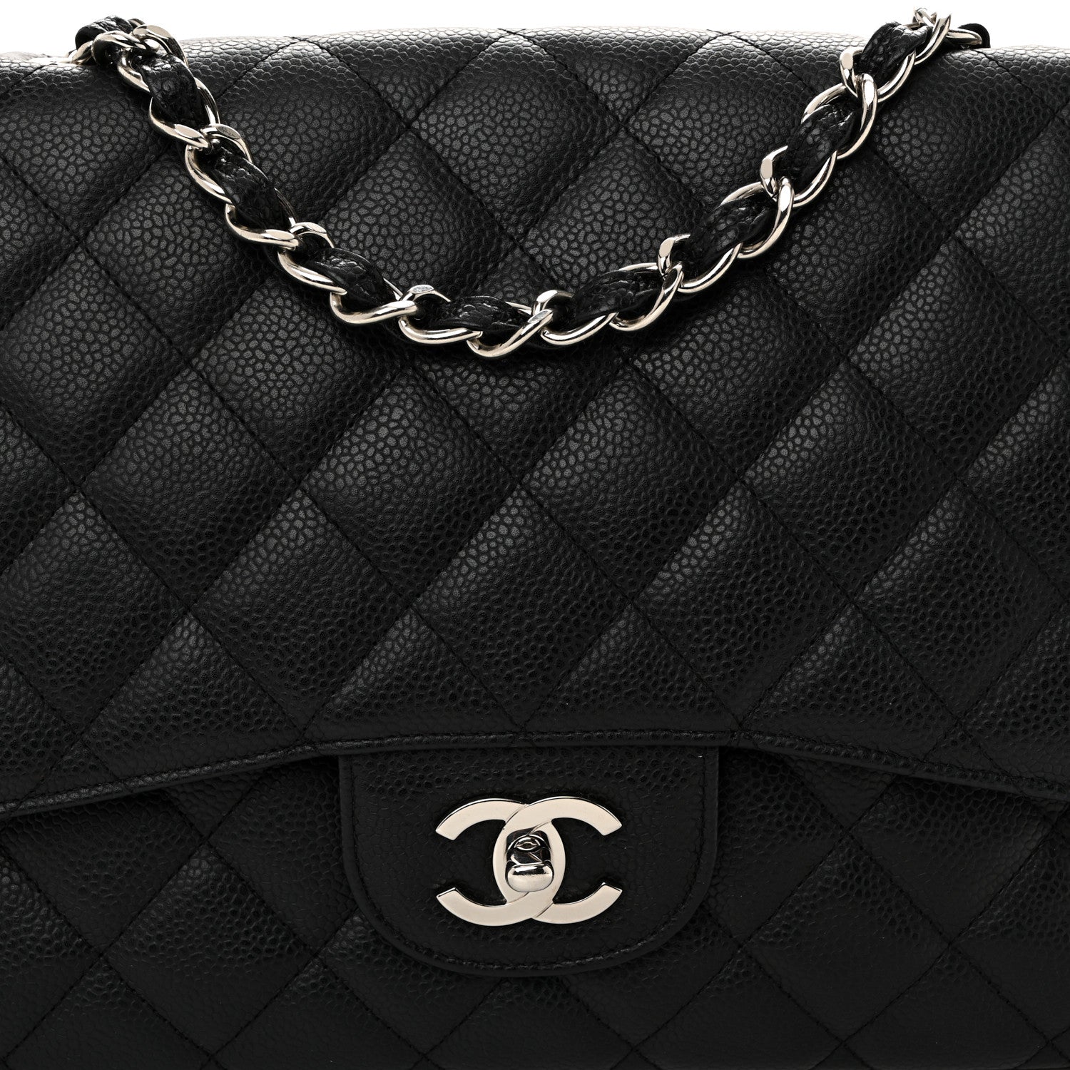 Chanel Caviar Quilted Jumbo Single Flap Black 8 of 10