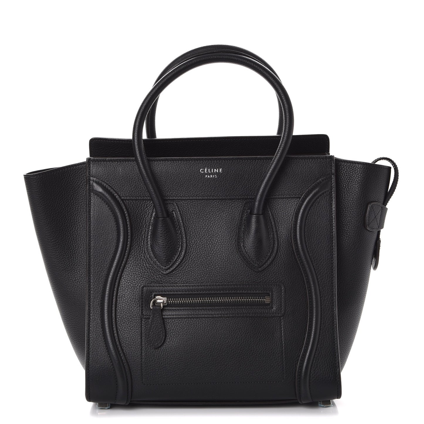Drummed Calfskin Micro Luggage Black