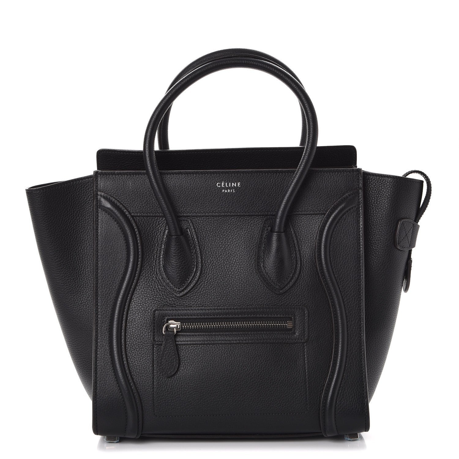 Celine Drummed Calfskin Micro Luggage Black 1 of 11