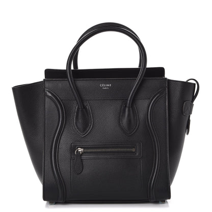 Celine Drummed Calfskin Micro Luggage Black 1 of 11