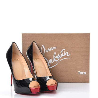 Christian Louboutin Patent New Very Prive 120 Pumps 39.5 Black Red 8 of 8