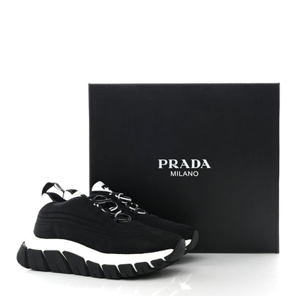 Prada Re-Nylon Gabardine Womens Rush Sneakers 37 Black White 9 of 9