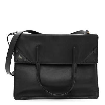 Fendi Vitello Grace Matte Large Flip Tote Black 1 of 9
